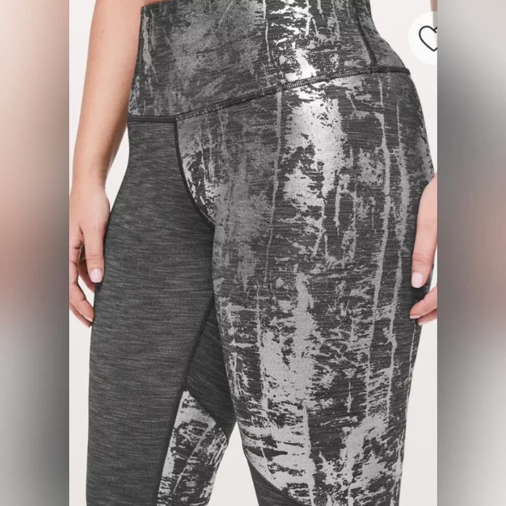 NWOT Lululemon Wunder Under HR Tight  Gray And Silver  Leggings